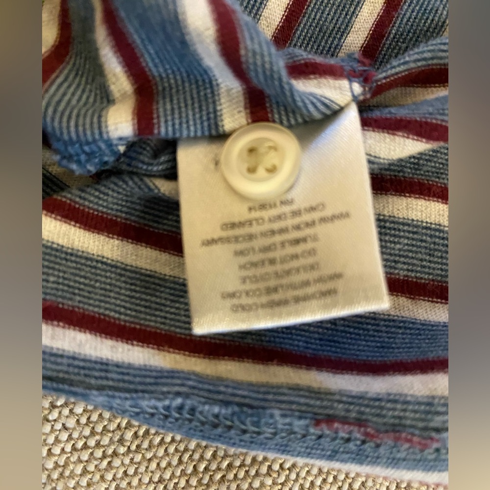 BILLY REID XXL STRIPED POCKET POLO CABARET RED/AZURE BLUE MINT COND - Picture 5 of 6